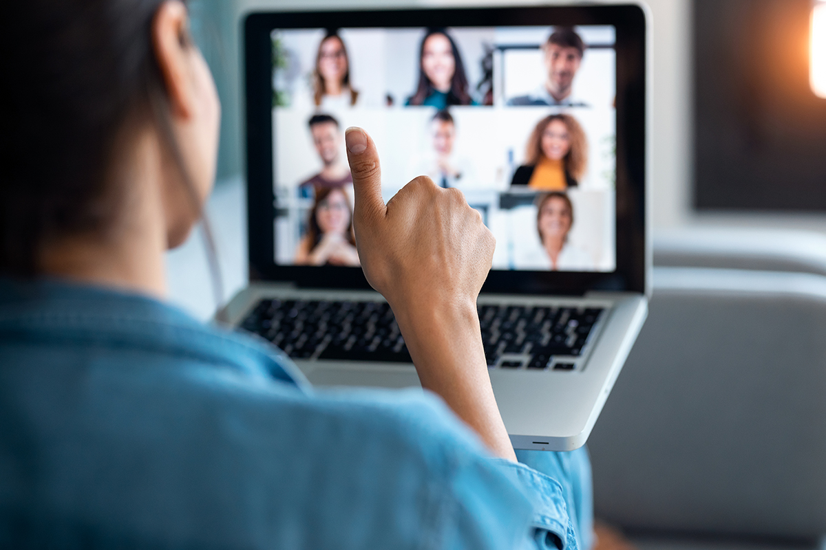 thumbs up during video meeting