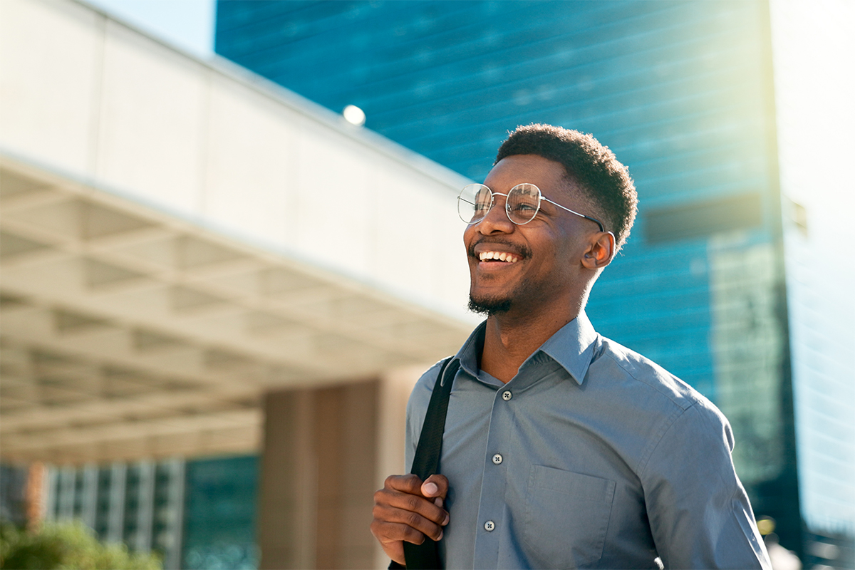 Businessman smiling
