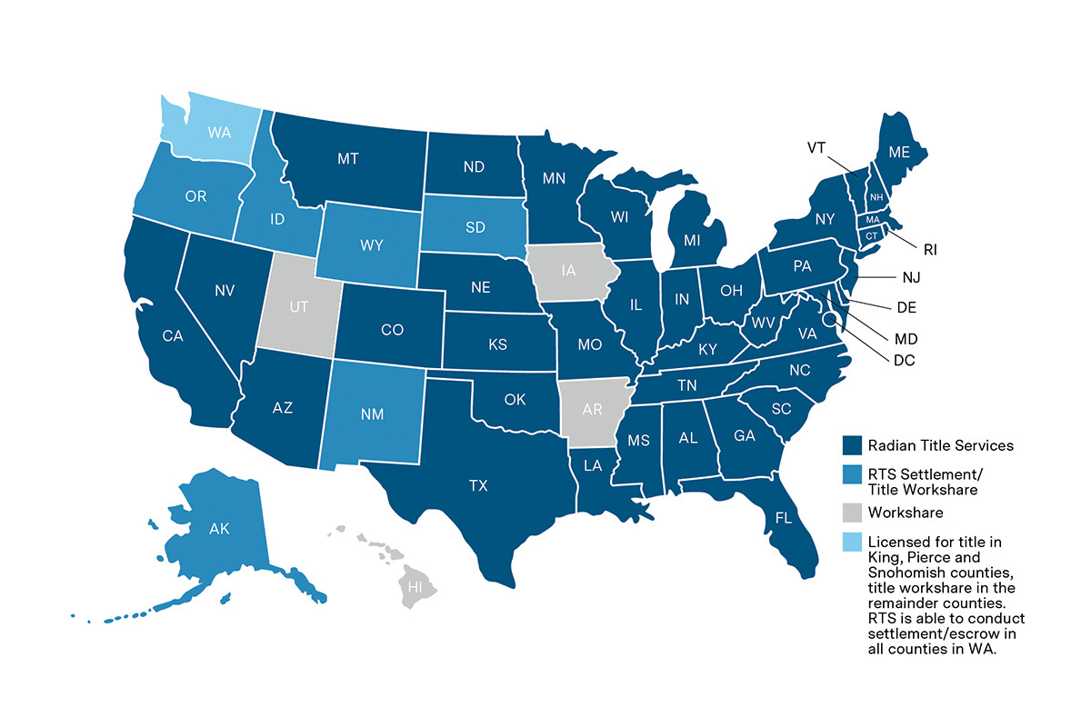Map showing the states that RTI and RSS have coverage