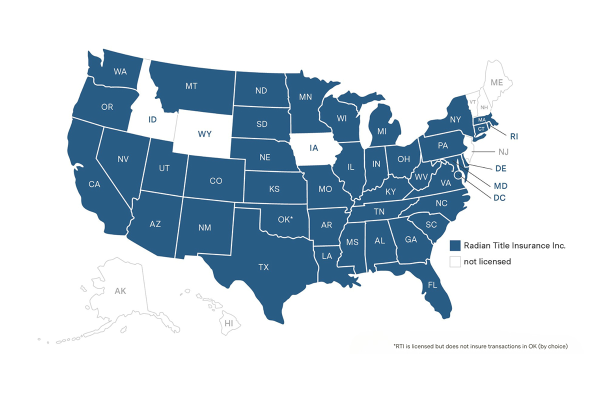 Map showing the states that RTI has coverage