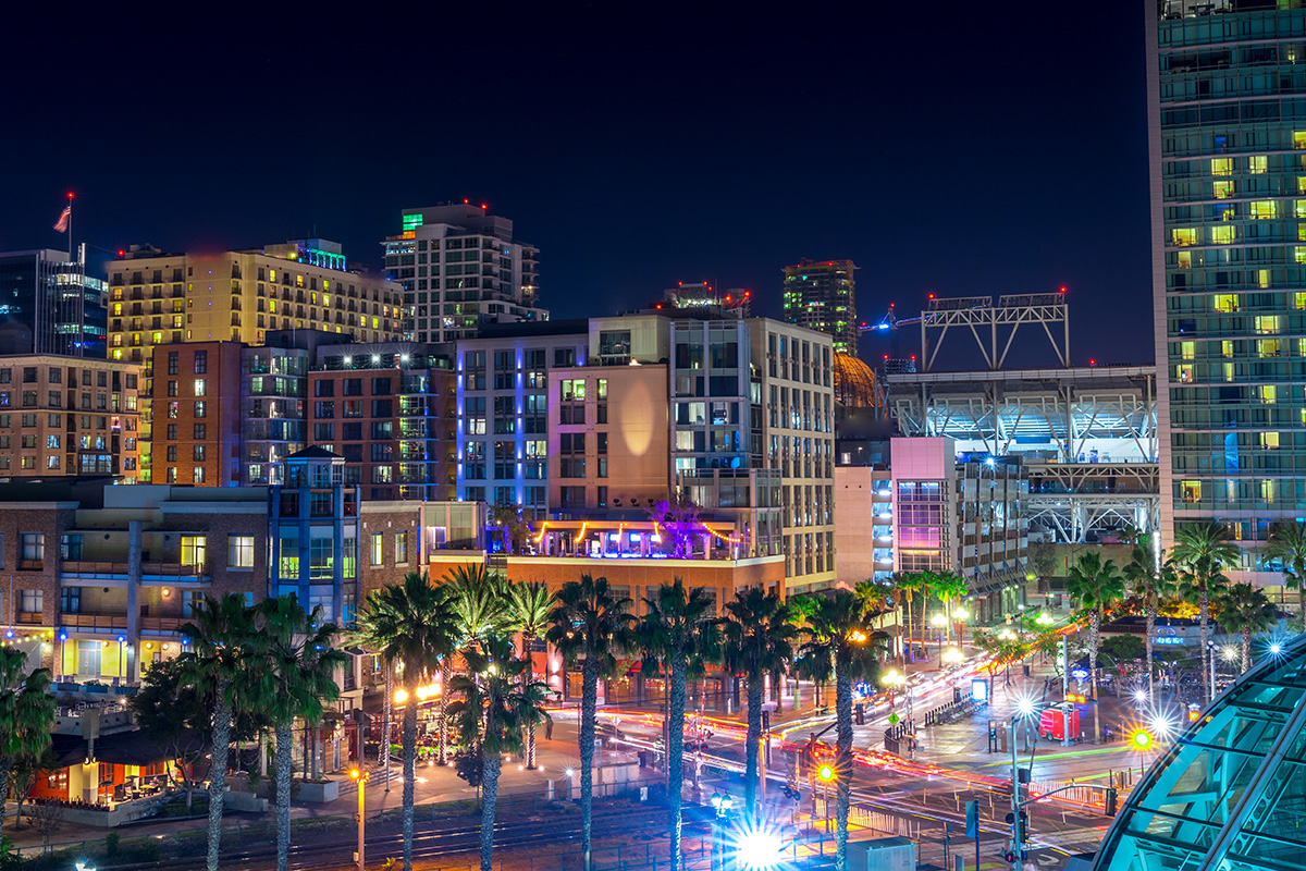 San Diego downtown at night