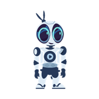 Cartoon robot named Adrian