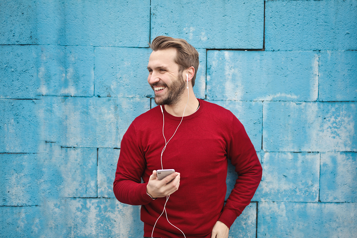 man with headphones